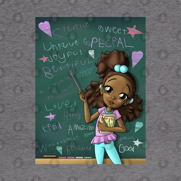 African American Girl Brown and Positive Words by treasured-gift